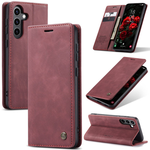 Samsung Galaxy S24 FE 5G CaseMe 013 Multifunctional Horizontal Flip Leather Phone Case - Red